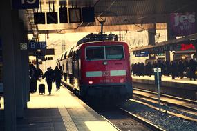 electric Train at platform of Railway station