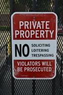 private property sign in restricted area