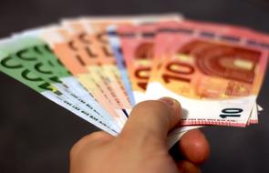 Money Bank Note Euro hand