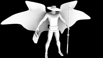 abstract fantasy male character, superhero