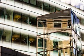 mutual reflections on glass facades
