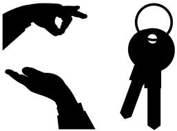 keys hands own buy drawing
