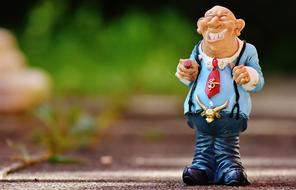 cool bald man swanks, funny figurine