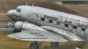 weathered Swiss Airlines plane