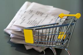 Shopping Receipt and cart