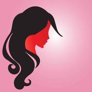 logo design girl head drawing