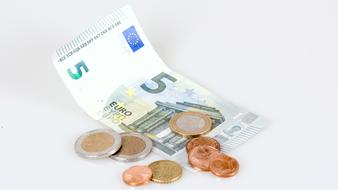 Euro coins and banknotes