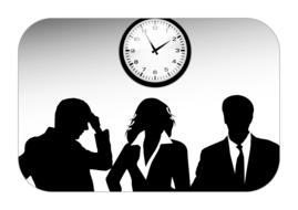 company personal silhouettes clock drawing