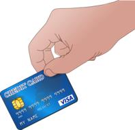 credit card in human hands