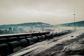 freight trains in winter