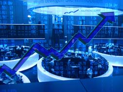 stock exchange aroow blue