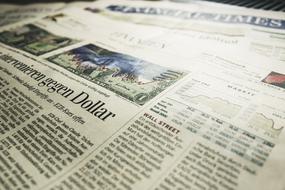 detail of american financial times newspaper