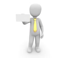 clipart of presenting business card stickman