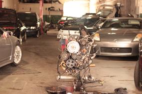 Cars Motor in Garage