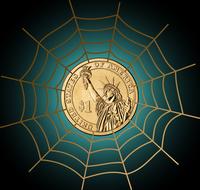 dollar currency money cobweb drawing