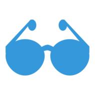 icon contact glasses blue drawing