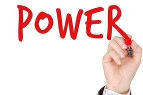 Power red text