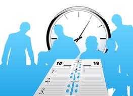 clock time calendar people drawing