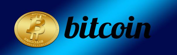 blue bitcoin coin banner