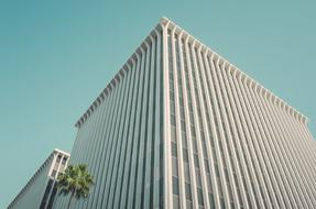 modern office building with blue sky background