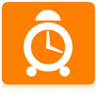 clock symbol on orange background