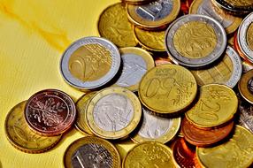 coins of different denominations on the table
