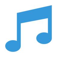 blue music note, icon