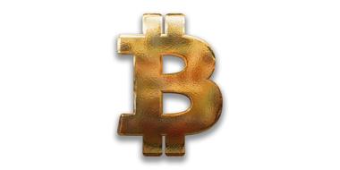 bitcoin as a symbol on a white background