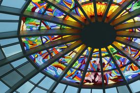 contemporary stained glass roof window