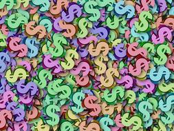 colourful dollar signs