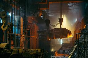 industrial crane at a steel plant