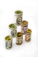 pyramid of dollar bills