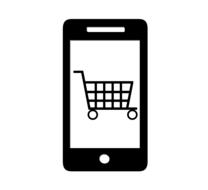 symbol in the form of a cart in a smartphone