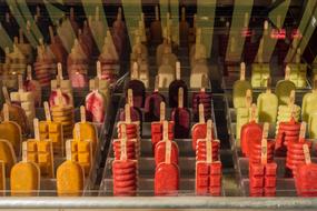 colorful Ice Cream on market stall