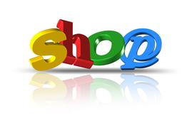 shop, colorful 3d lettering, online shopping