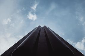 futuristic black building, low angle view