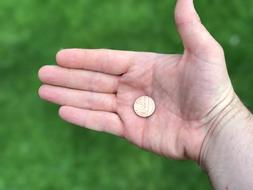 coin in hand