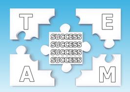 clipart of team puzzle success analysis