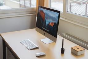 Apple computer on the desk