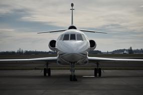 photo of a business plane at the airport