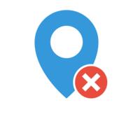 geolocation prohibition sign on white background