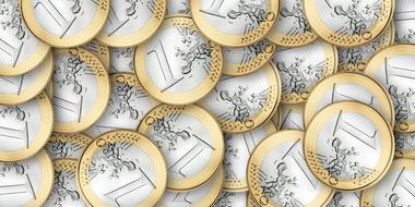 background of 1 euro coins