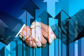 shaking hands for business development