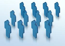 blue figures of stick people