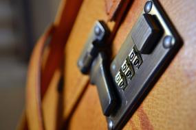 combination lock on the suitcase