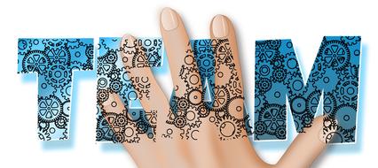 symbol of time on the background of a human hand