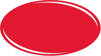 Red and white, shiny button sign, at white background, clipart