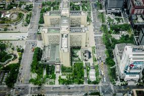 aerial view of the architecture of a modern city