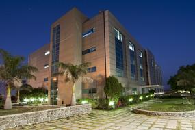 contemporary building at night