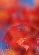 Colorful and beautiful World globe map, in circles, clipart